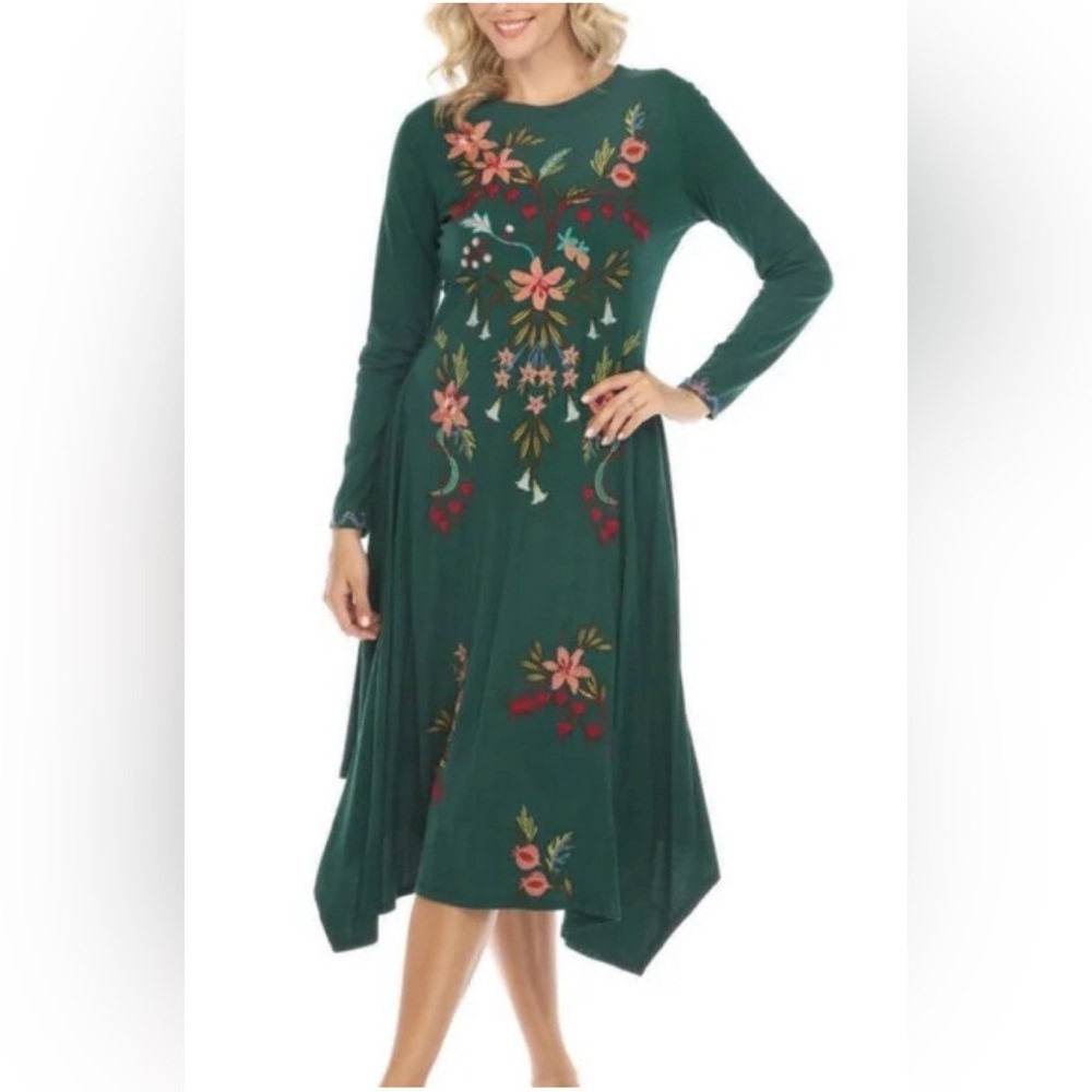 NWT Johnny Was Amarylla Handkerchief Knit Midi Dress